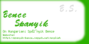 bence spanyik business card